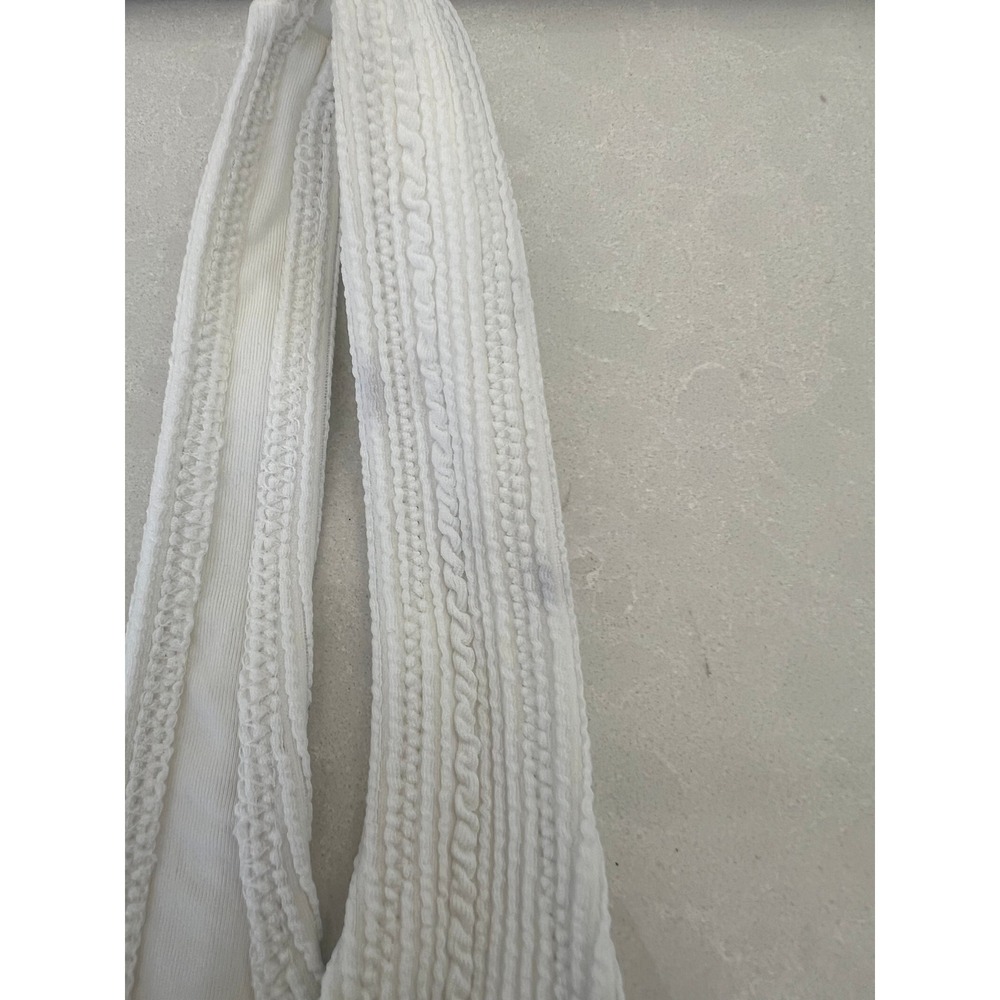 NWT Aerie White Textured Cable Knit Scoop Bikini Set Beachy Minimalist Vacation - Picture 10 of 12